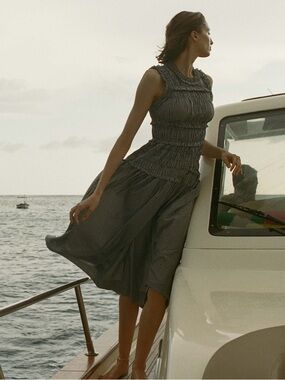 Doen Mallory Gingham Smocked Midi - Dress